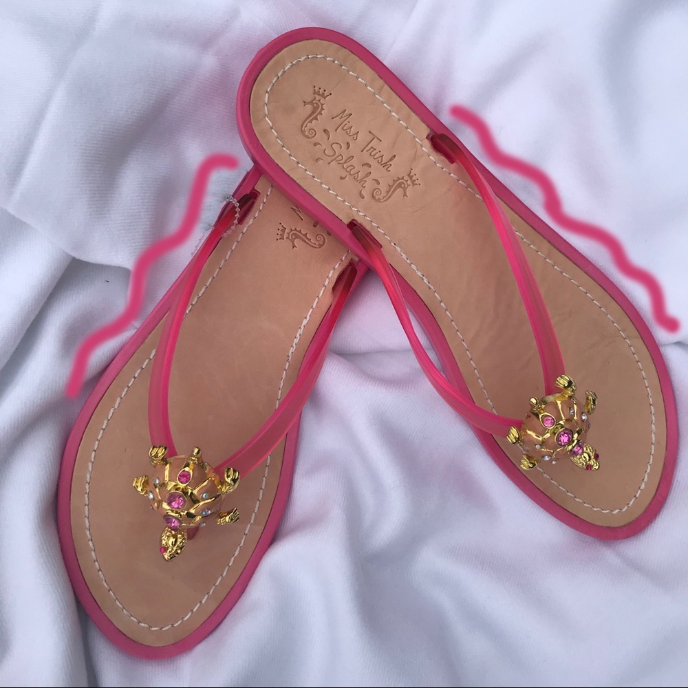 MISS TRISH Pink Sandals with Turtle